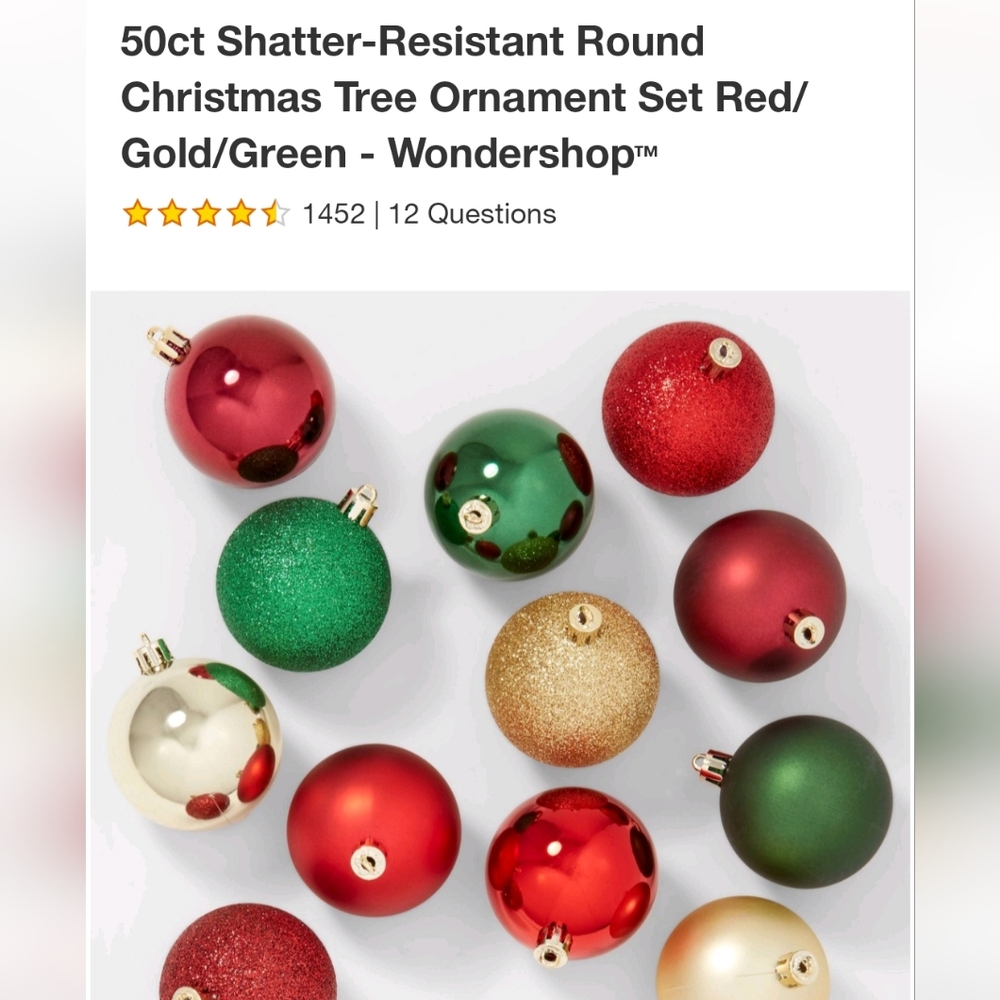 BNIB Target Wondershop 50 ct Christmas tree ornament Set